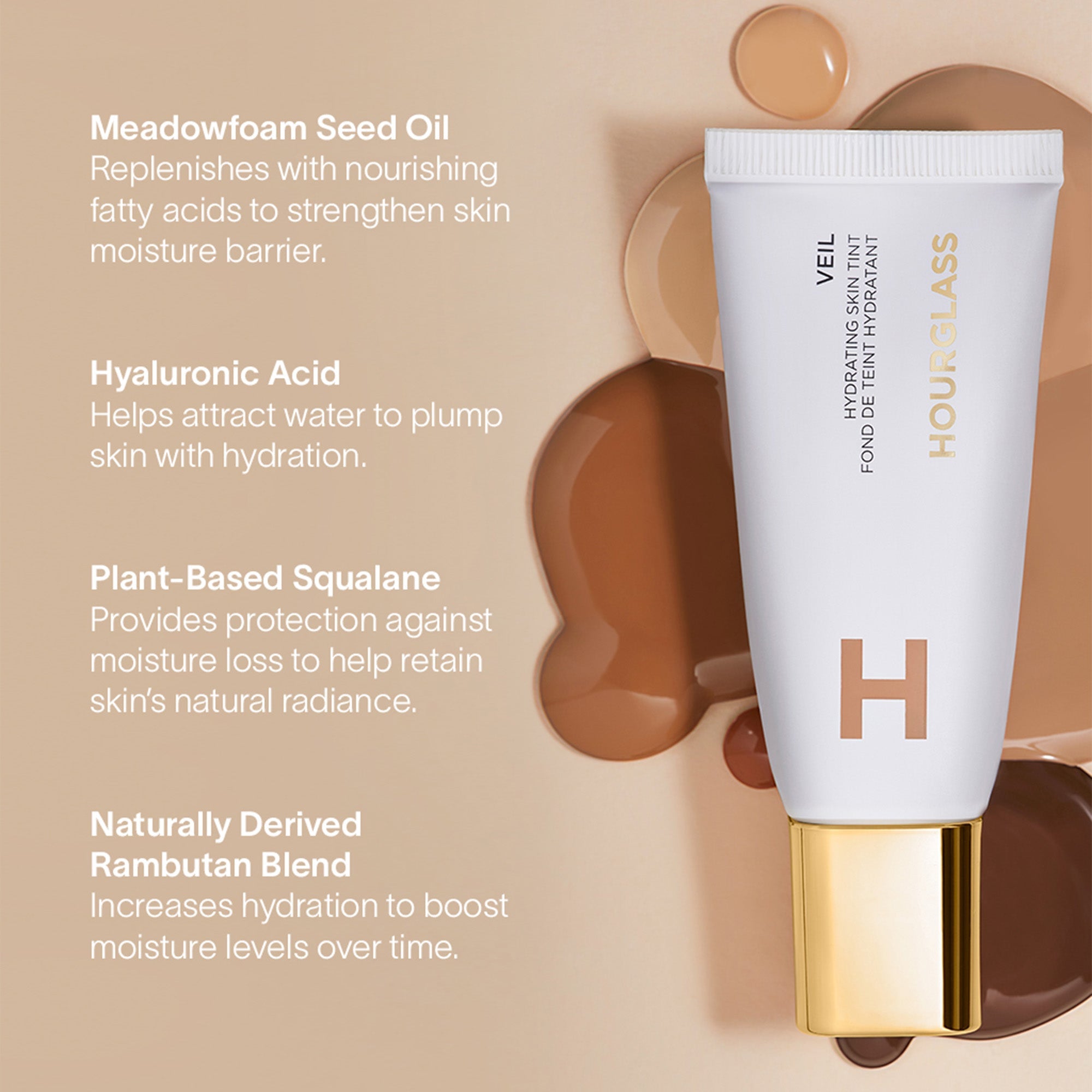 HOURGLASS ベール ティントファンデーション 3 Veil Hydrating Skin Tint | Lightweight Dewy Coverage | Hourglass